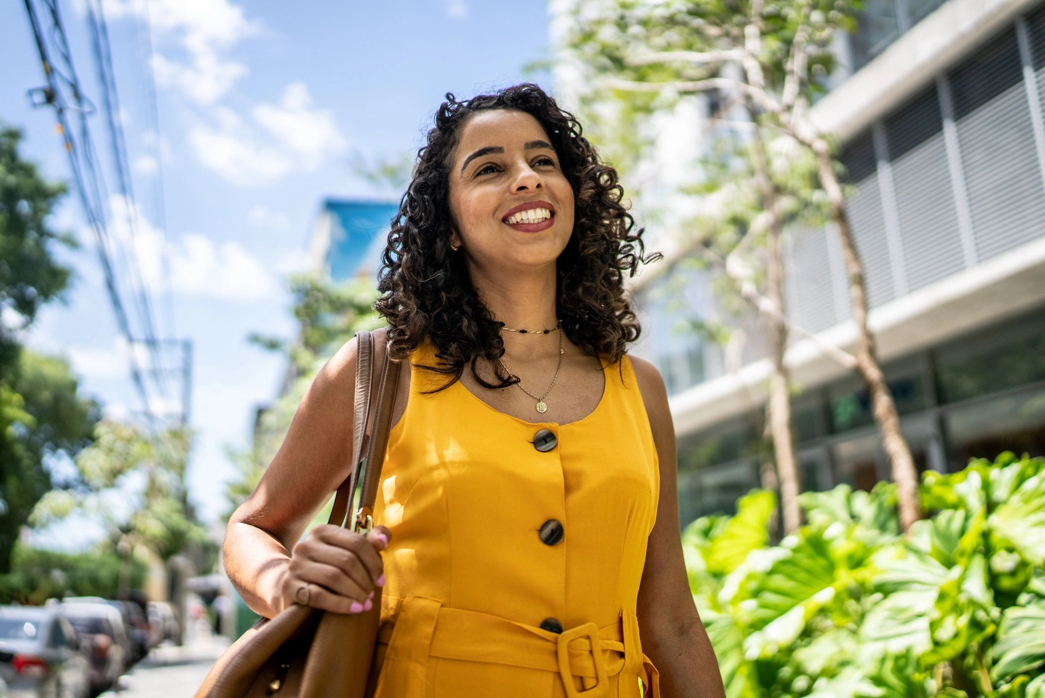 Woman walking outdoors, representing steady daily routines